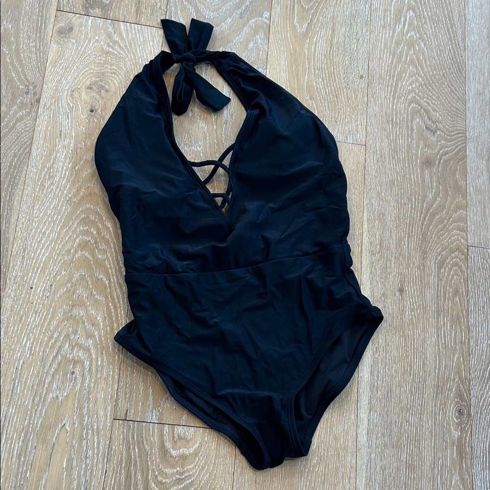 J. Crew Halter Tie Neck One-piece Swimsuit